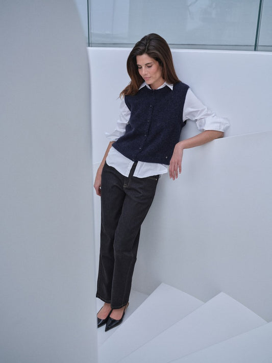 Aymen Deluxe Jeans in Dark Blue - MOS MOSH Canada