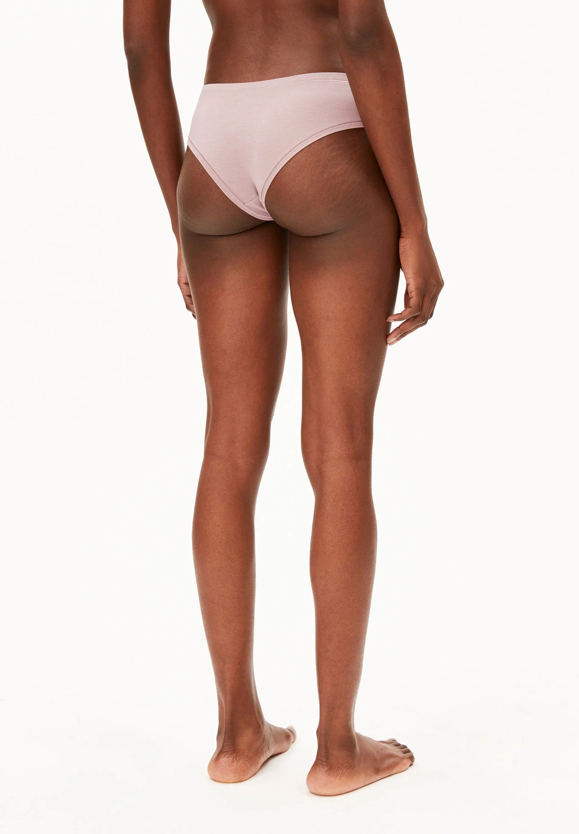 Eiraa Hipster Underwear panties – ARMEDANGELS Canada blush grey back view on model in kelowna