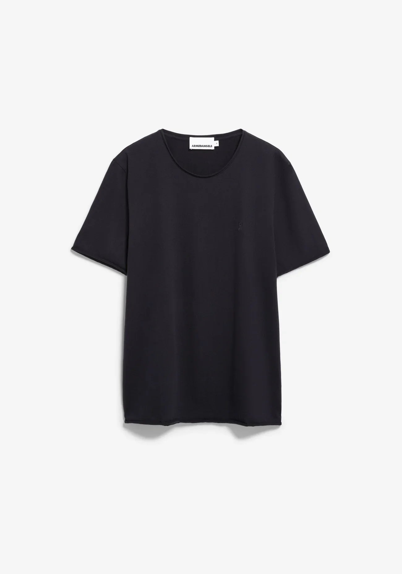 Men's black t-shirt organic cotton JAAMES BRUSHED T-SHIRT in Black - ARMEDANGELS Canada front flat lay