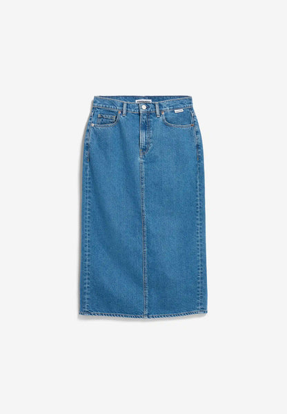 ARMEDANGELS Canada KAALYKE Denim Midi Skirt in Daydream – frontlay of front