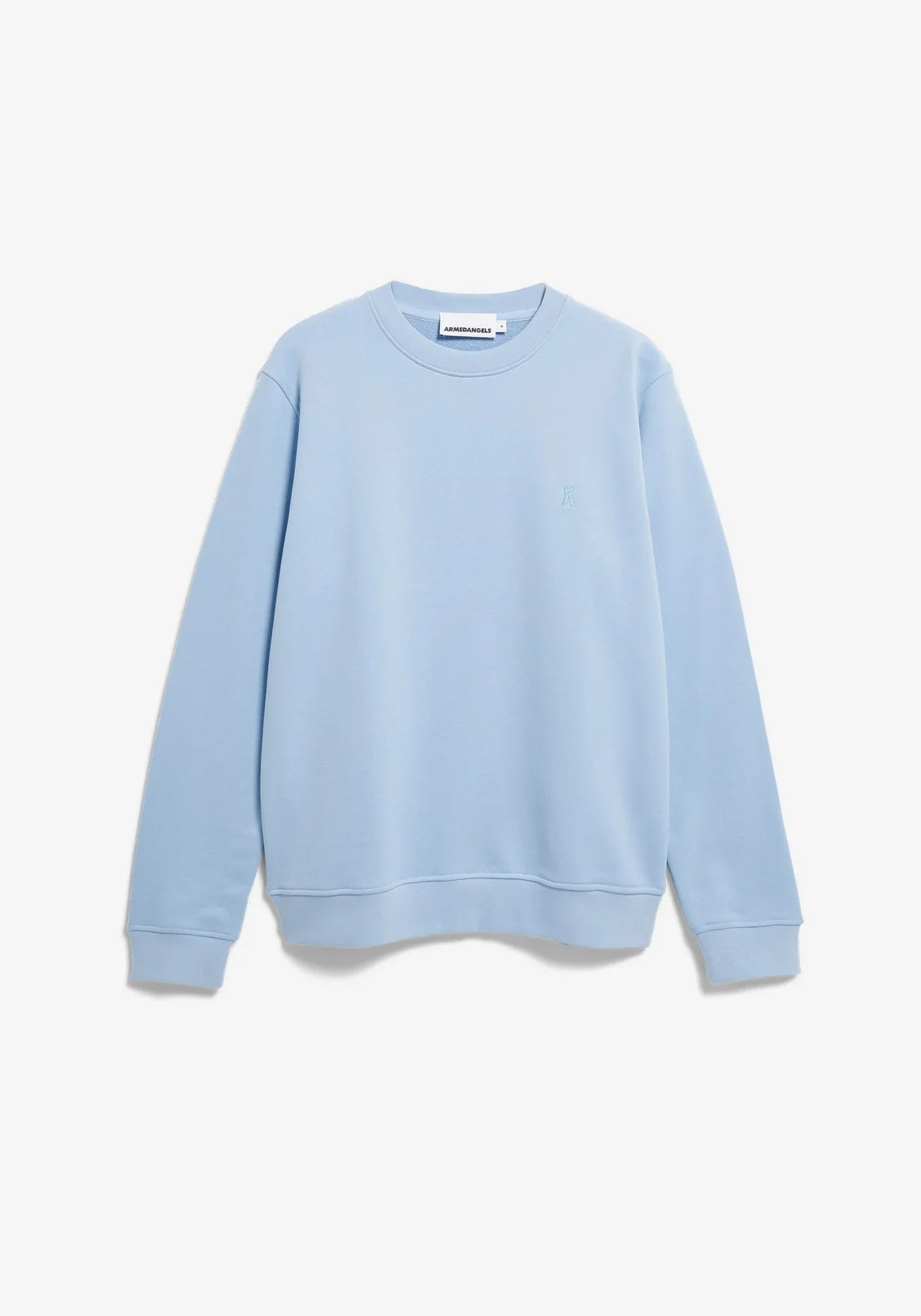 BAARO LOOP SWEATSHIRT in Wedgewood - ARMEDANGELS Canada blue sweatshirt organic cotton flat lay front in Kelowna