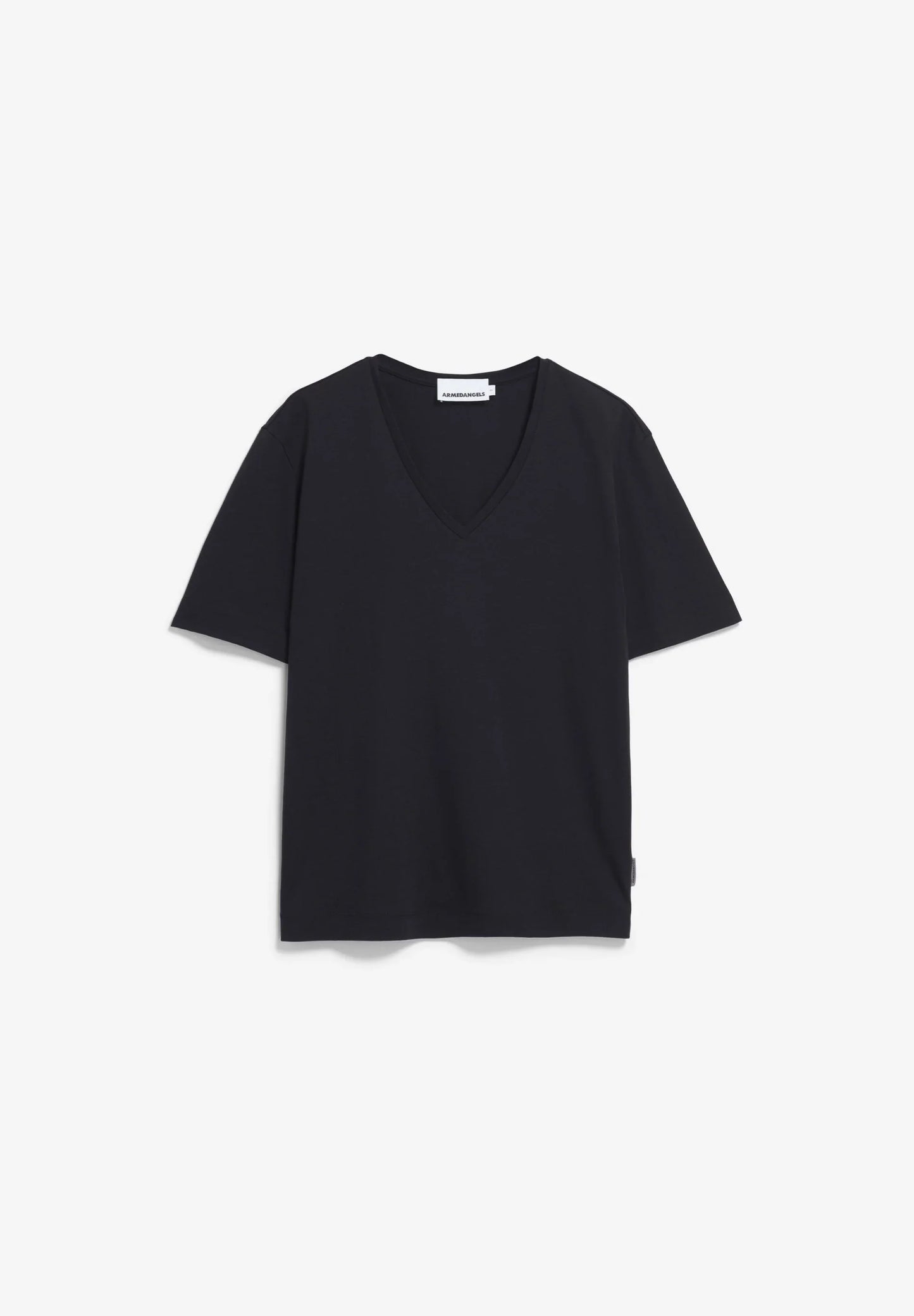 V-Neck T-Shirt – ARMEDANGELS Canada black flatlay