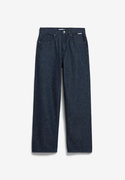 ARMEDANGELS Canada – HAAYI Herringbone Baggy Jean in Rinse front flatlay view
