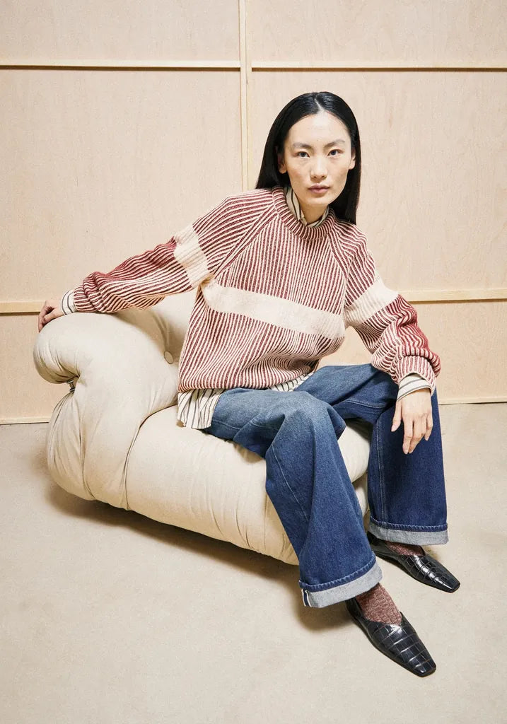 Rib Knit Sweater with Artwork- ARMEDANGELS Canada