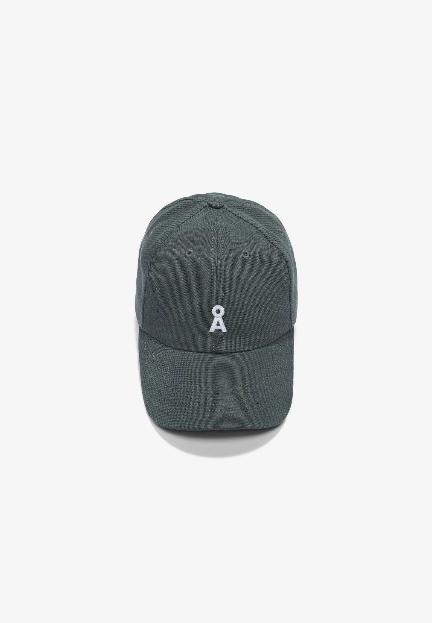 grey ball cap flat lay on white background