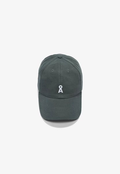 grey ball cap flat lay on white background