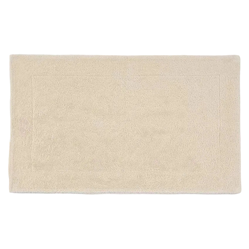 Beige bath mat on a white background