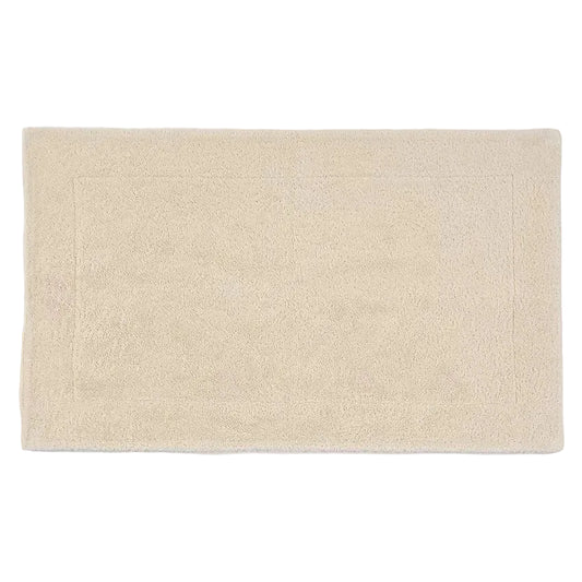 Beige bath mat on a white background