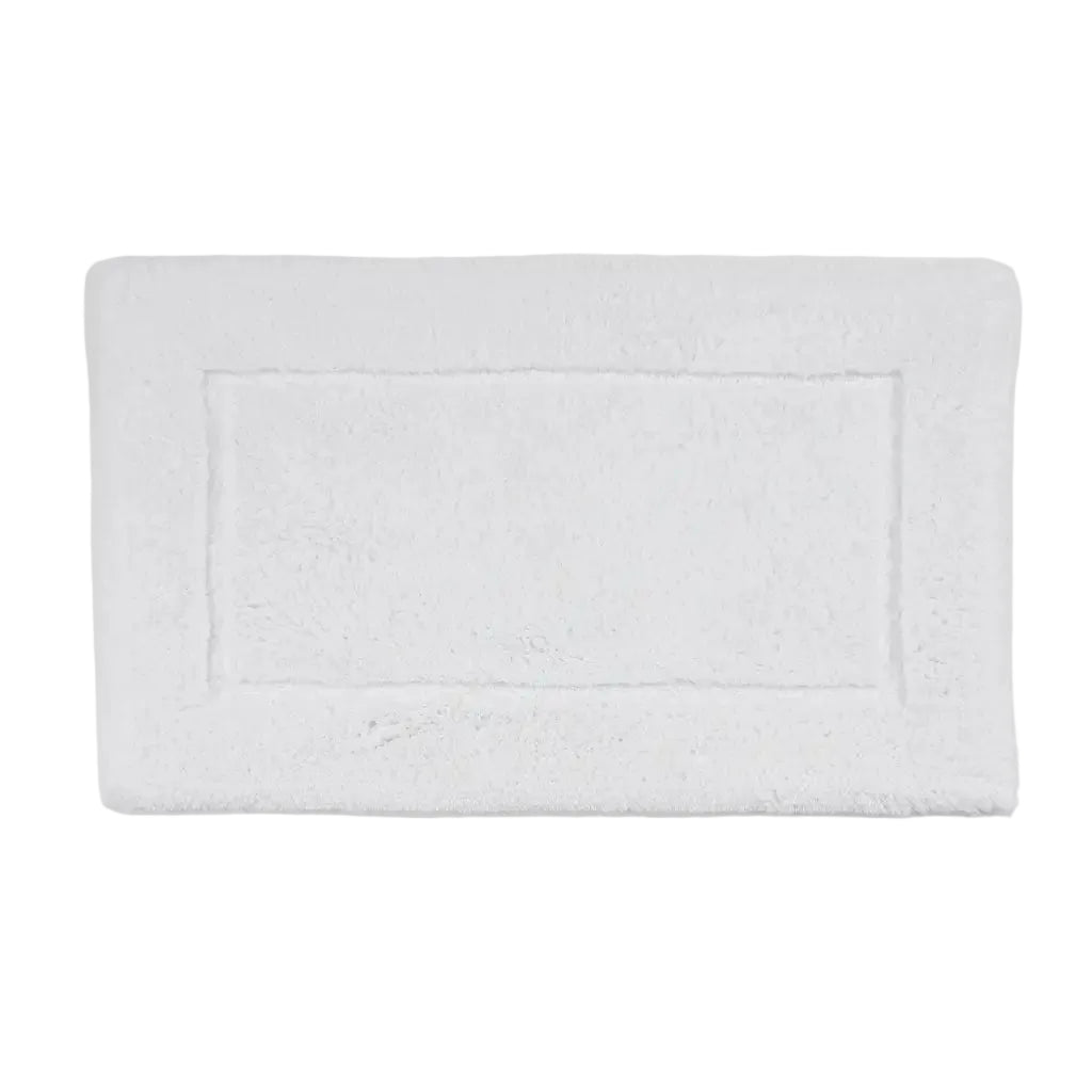 White bath mat on a white background