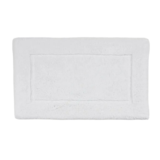 White bath mat on a white background