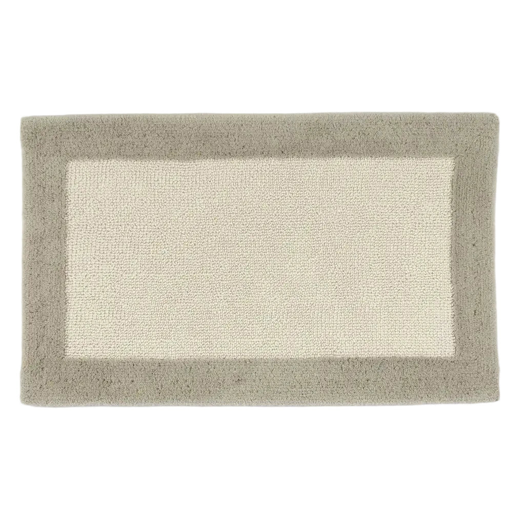 Rectangular bath mat with a two-tone design on a white background