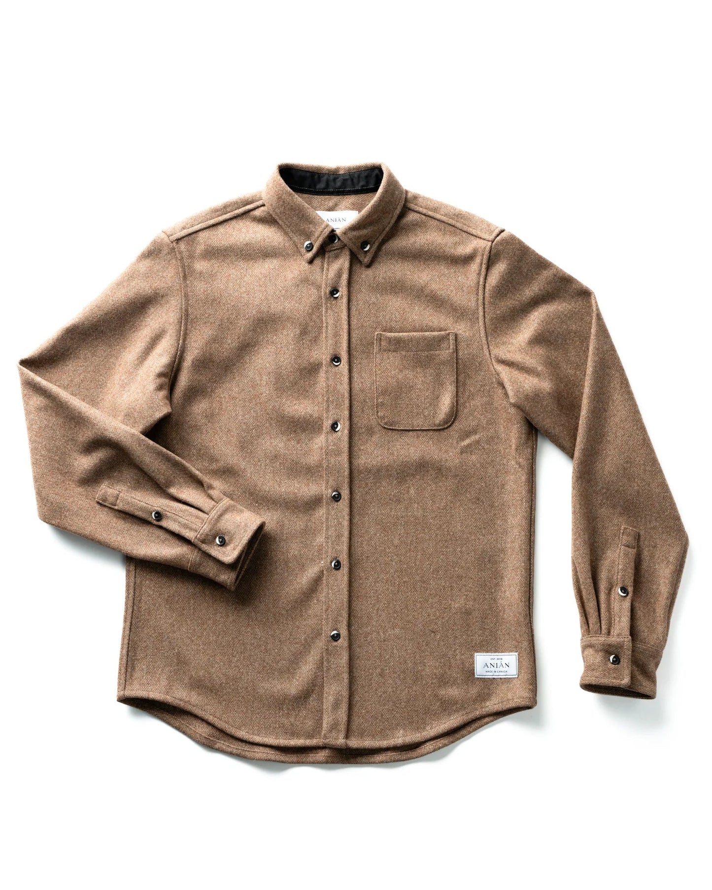 Anián - FW24 - Men's Modern Melton Wool in Oyster - On display front 1