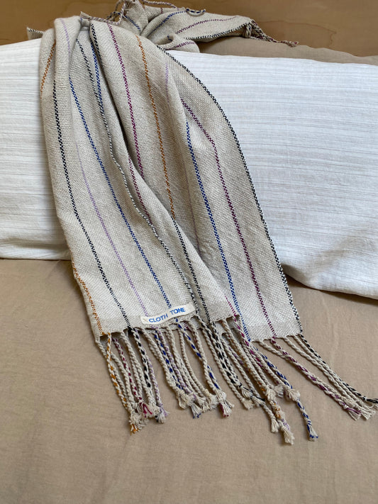 Cloth Tone - Field Cloth Handwoven Alpaca Throw | Cream 1 