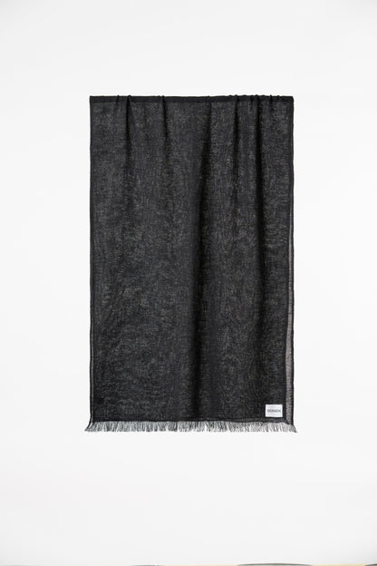 Dinadi - FW 24 - Merino Woven Scarf in Onyx Grey - front 4