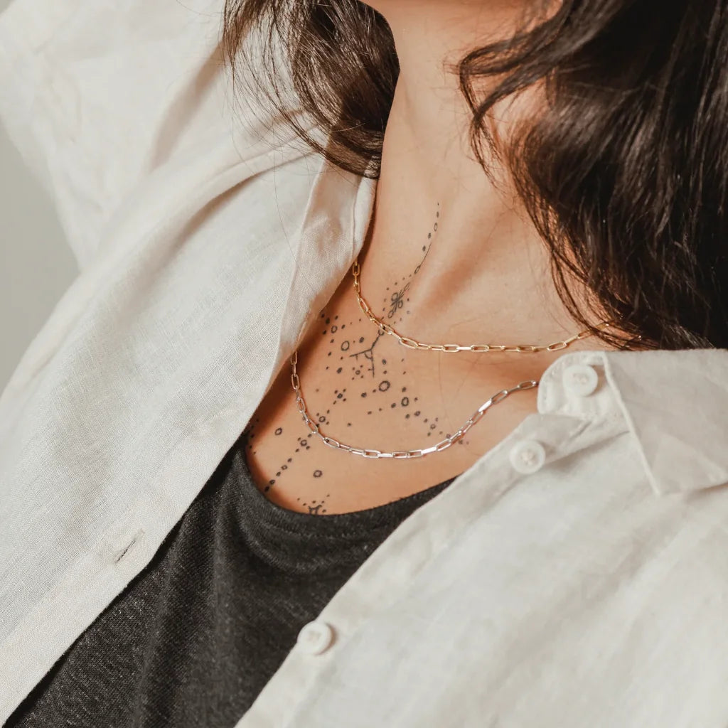 Boa Bijoux - SS24 - Brooklyn Silver Sterling Chain  - on model 2