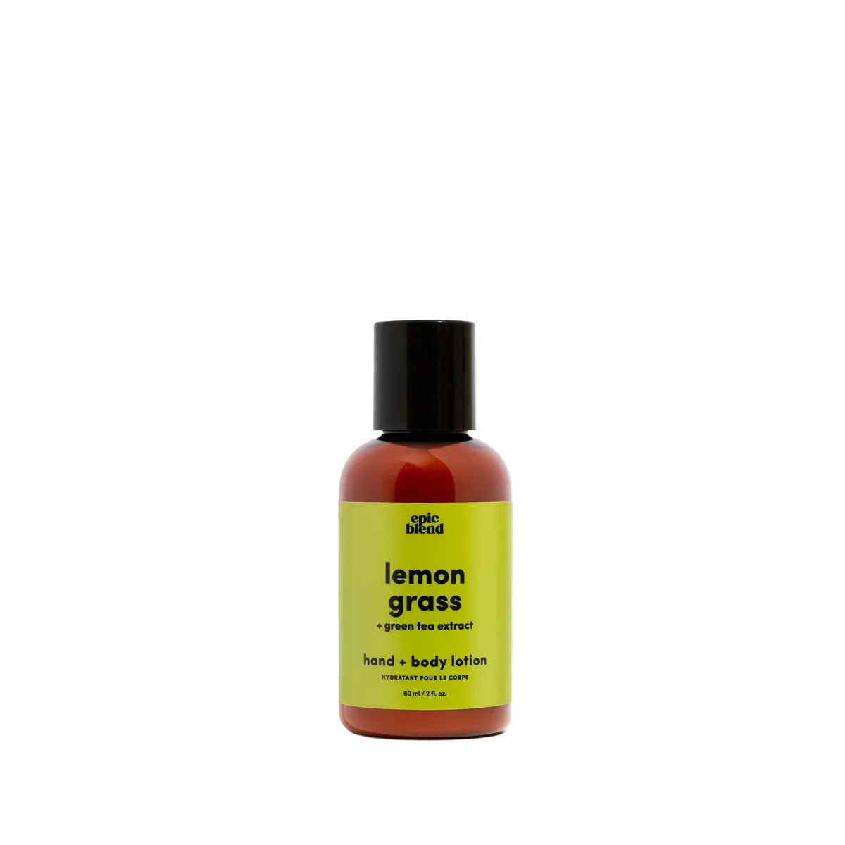 Bottle of lemon grass hand and body lotion on a white background