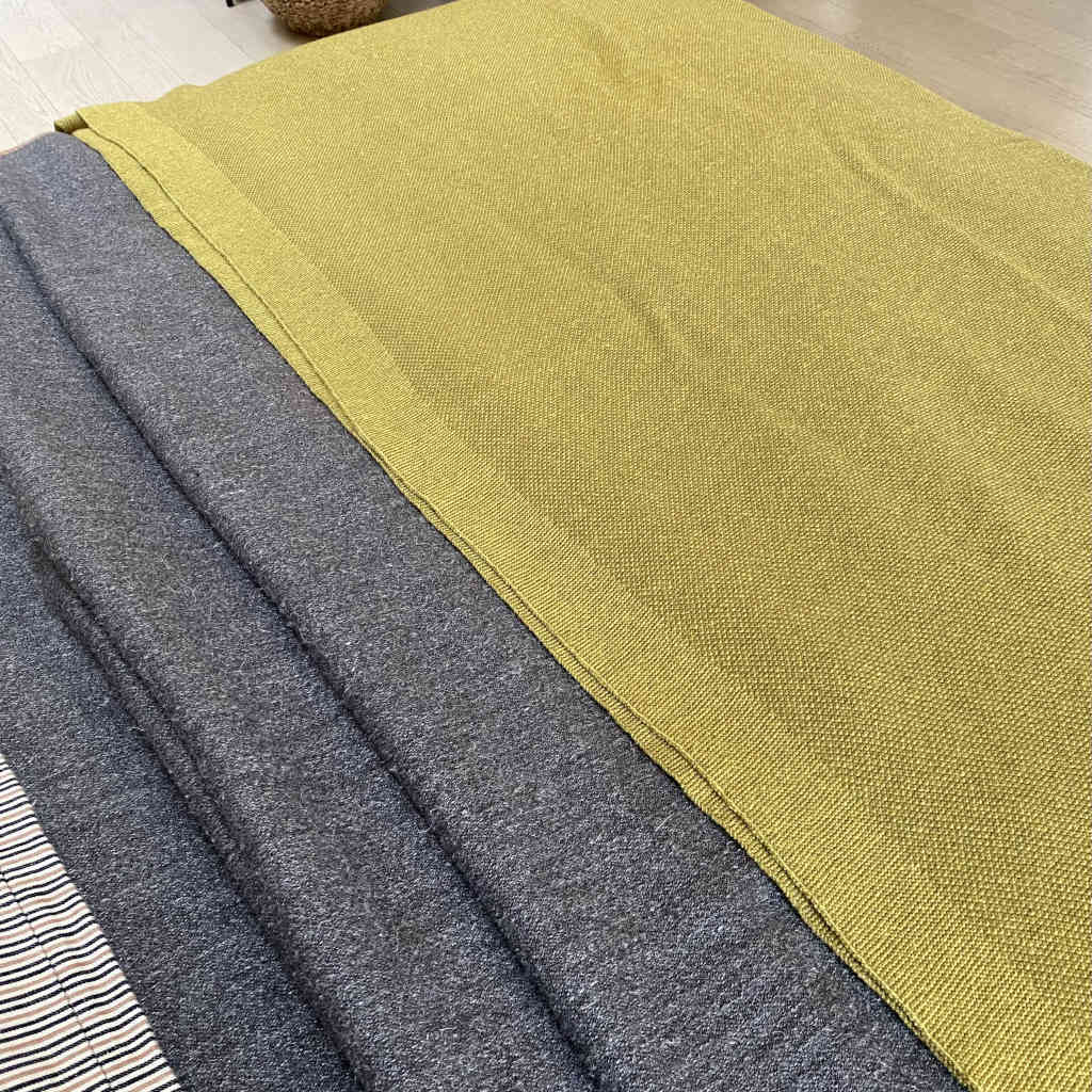 Wool Knit Throw Blanket in Mustard, by Hawkins New York
