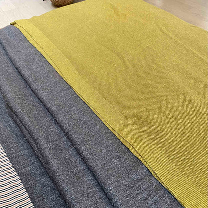 Wool Knit Throw Blanket in Mustard, by Hawkins New York