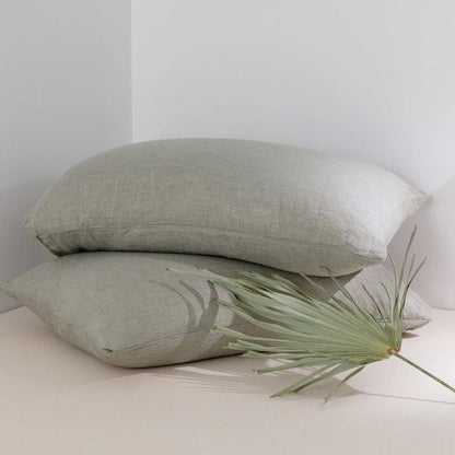 Somn linen pillowcases, Mineral Green
