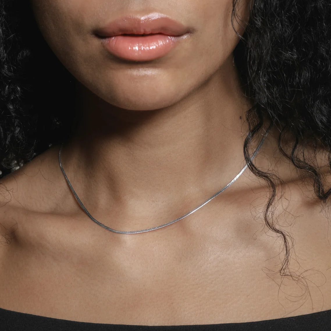 Wolf Circus Herringbone Chain Necklace in Sterling Silver