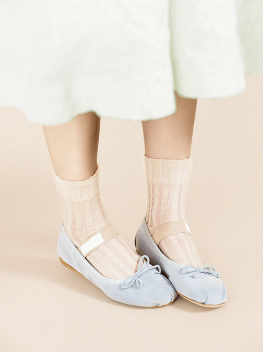 FW24 - hansel from basel Mykonos Sheer Short Crew in Nude 1 