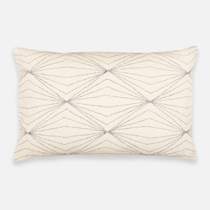 Anchal Lumbar Pillow with Prism Design, in Bone