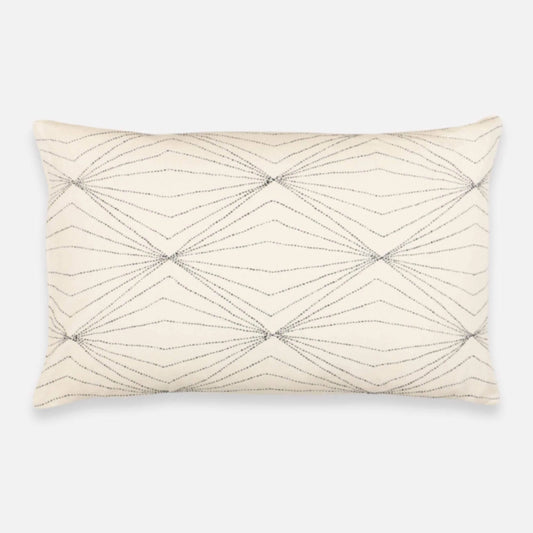 Anchal Lumbar Pillow with Prism Design, in Bone