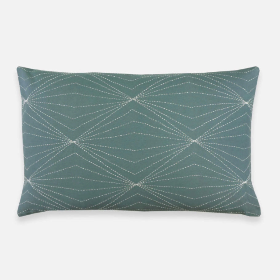 Anchal Lumbar Pillow with Prism Design, in Spruce