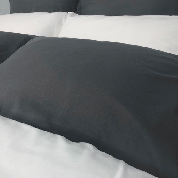 Closeup of Velvet Flannel Charcoal Bed Linens