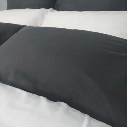 Closeup of Velvet Flannel Charcoal Bed Linens
