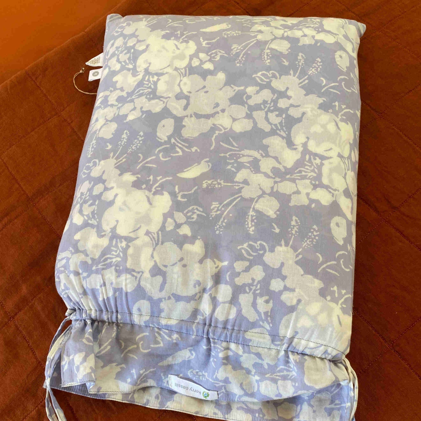 Folded floral-patterned fabric Block Print Duvet Cover