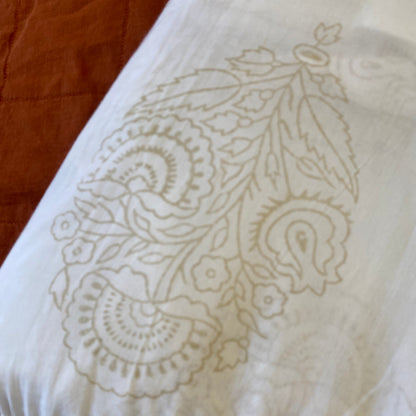 Hand Block Printed Cotton Duvet Cover | Queen