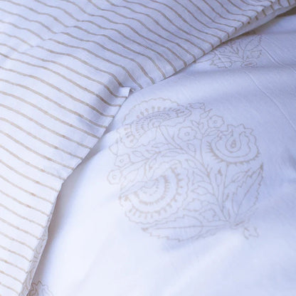 Hand Block Printed Cotton Duvet Cover | Queen