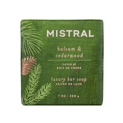 Mistral luxury bar soap, with balsam & cedarwood scent