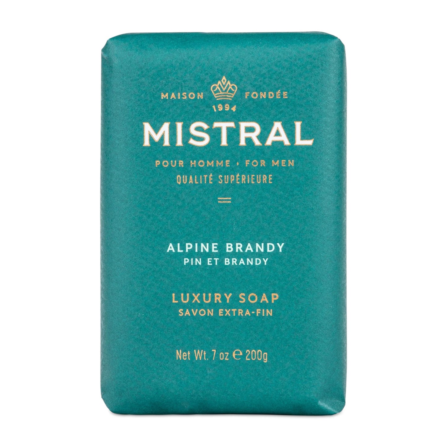 Mistral paper wrapped bar soap, with alpine brandy scent