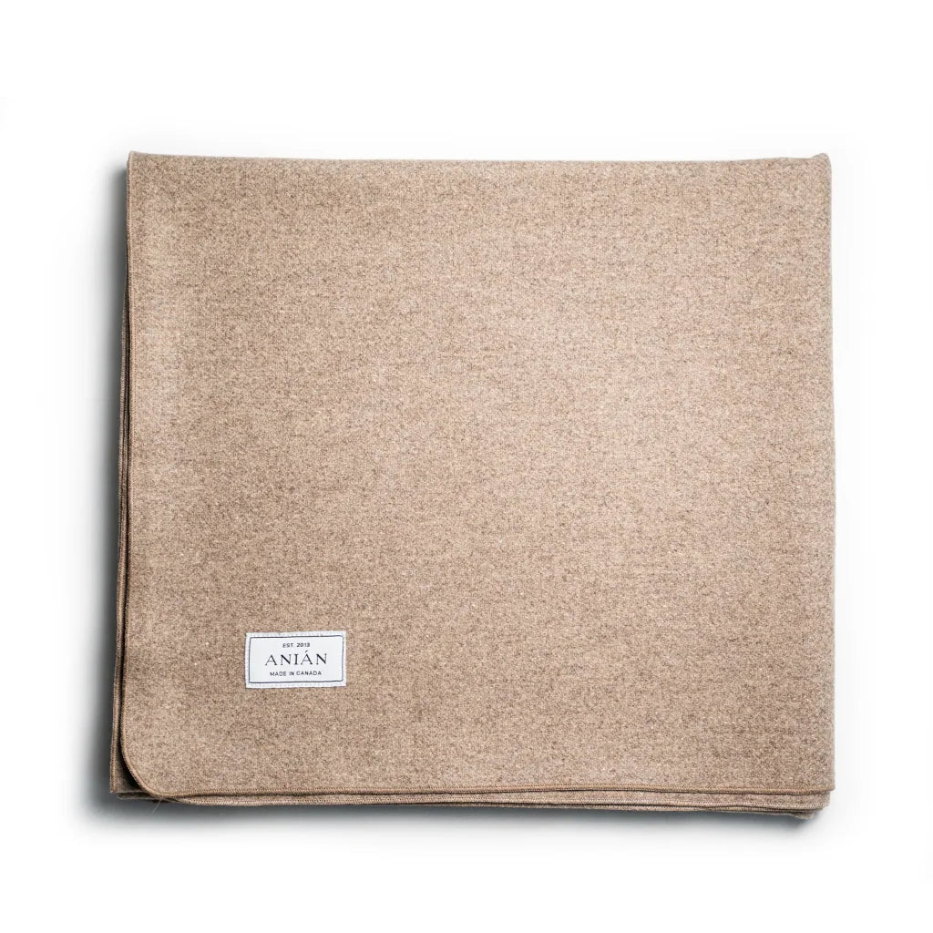 Anian Melton Wool Blanket in Prairie