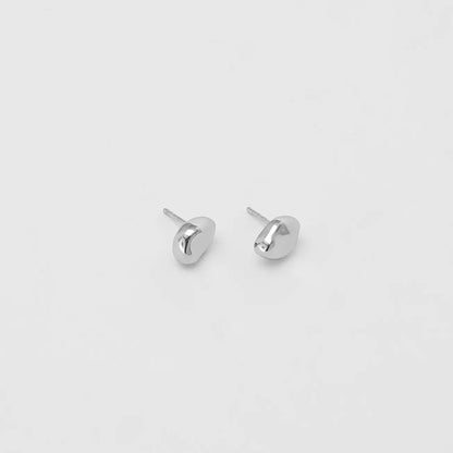 Bean Stud Earrings | Sterling Silver