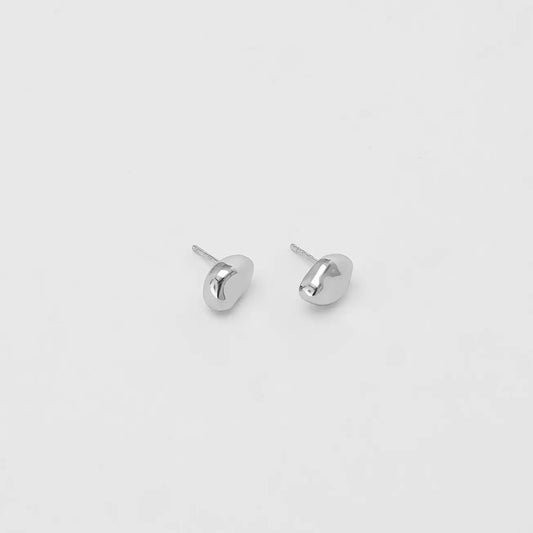 Bean Stud Earrings | Sterling Silver