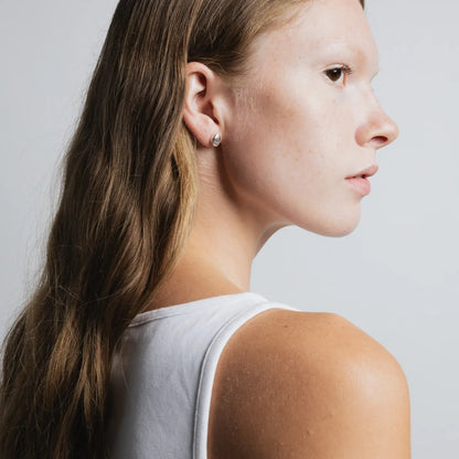 Bean Stud Earrings | Sterling Silver