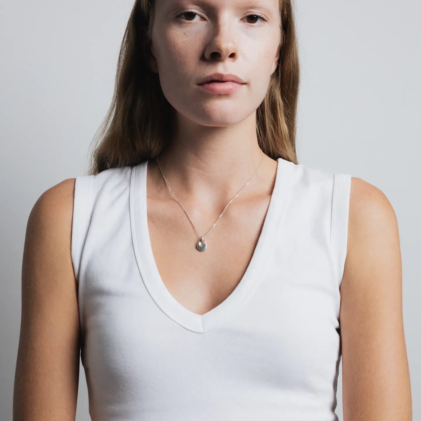 Florence Pendant Necklace in Sterling Silver, by Wolf Circus Jewelry, Lifestyle