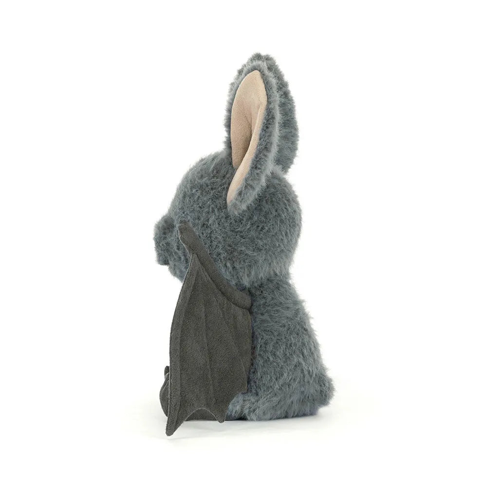 Plush toy bat on a white background