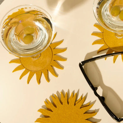 Bierfilzl Merino Coasters | Sunburst | 4pc