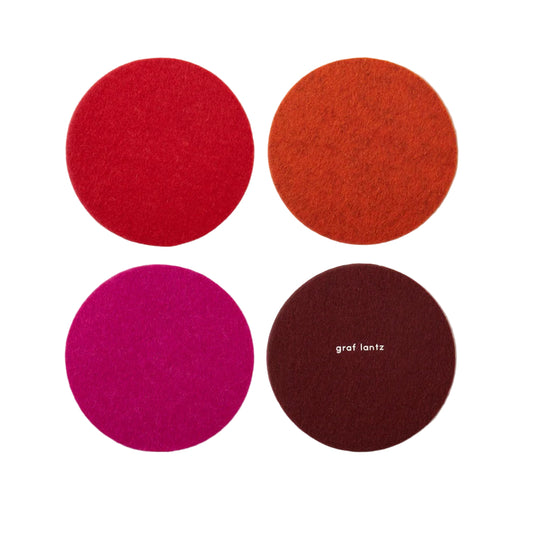 Bierfilzl Merino Round Coaster | Multi 4pc Bordeaux