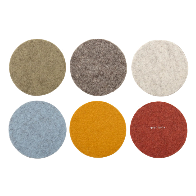 Bierfilzl Merino Round Coaster | Multi 6pc Desert Sun