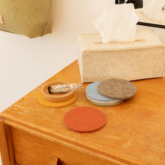 Bierfilzl Merino Round Coaster | Multi 6pc Desert Sun