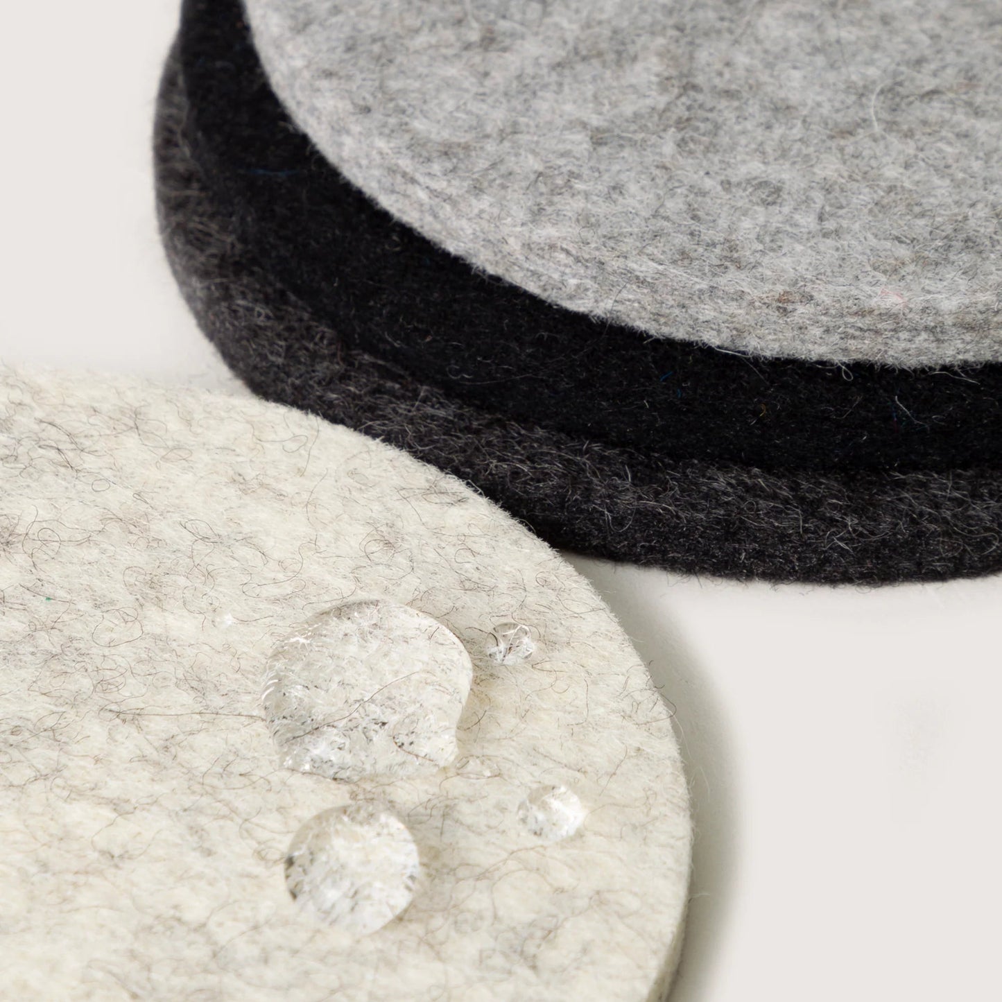 Bierfilzl Merino Round Coaster | Multi 4pc | Noir