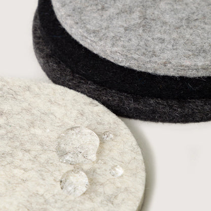 Bierfilzl Merino Round Coaster | Multi 4pc | Noir
