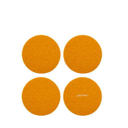 Bierfilzl Merino Round Coaster | Solid 4pc | Turmeric