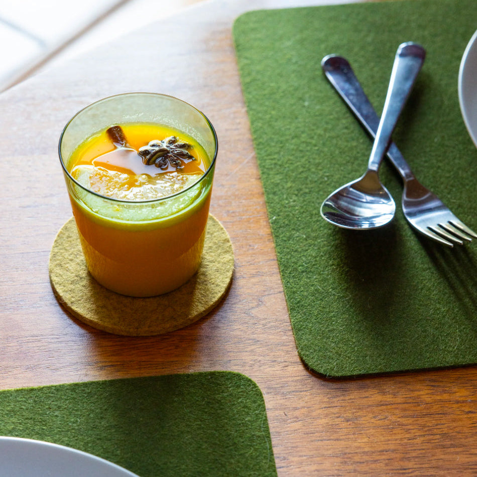 Bierfilzl Merino Round Coaster | Multi 4pc | Woodland