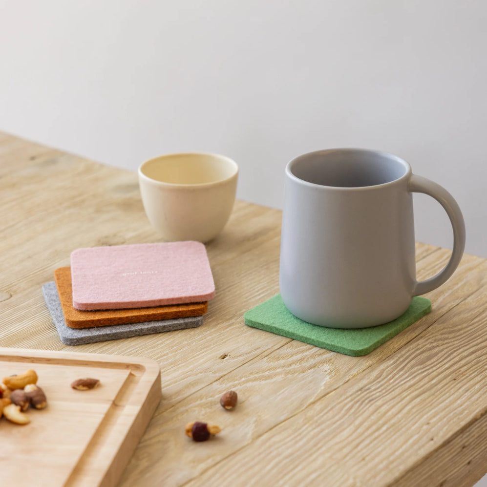 Bierfilzl Merino Square Coaster | Multi 4pc | Chic